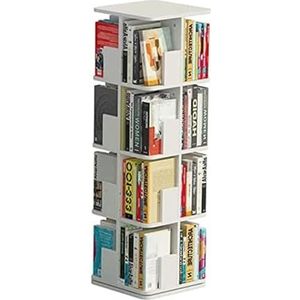 hoge boekenplank Boekenkast Kunstbord Boekenplanken 2-laags/3-laags/4-laags boekenplank Plank met grote capaciteit Luxe 360° draaibare boekenplank perfecte weergave