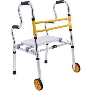 Senioren opvouwbare rollator, lichtgewicht verstelbare hoogte Step Assist, lange mensen volwassen rechtop voor smalle ruimte (maat: geen wielen) (met wielen) Decoration
