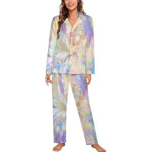 Sprankelende Bokeh Lichteffect Lange Mouwen Pyjama Sets Voor Vrouwen Klassieke Nachtkleding Nachtkleding Zachte Pjs Lounge Sets
