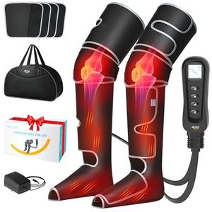 ALLJOY Beenstimulator voor bloedsomloop en pijnverlichting, verjaardagscadeaus voor mannen, vader, vrouw, moeder, beenmassager met warmte en compressie, 2 warmtemodi, 5 modi, 4 intensiteiten, 4