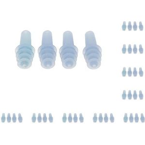 10 Set van 2 paar herbruikbare siliconen oordopjes voor vliegtuig reizen slaap stilte blauw, 2,8 x 1,2 cm