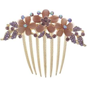 Bruid Haarkam Feestkam Strass Bruid Kam Vintage Bruiloft Bruiloft Bruid (Paars)