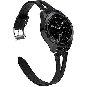 Lederen band compatibel met Samsung Galaxy Watch 42 mm 46 mm banden Vervanging van echt lederen polsband Compatibel met Galaxy Watch Active Galaxy (Color : Black, Size : 22mm)