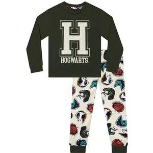 Harry Potter Pyjama, Zweinstein Jongenspyjama, Zweinstein Pyjama Voor Kinderen, Pyjamaset Voor Jongens, Groen 158