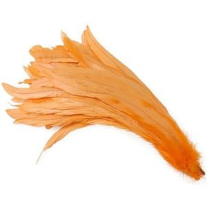 50PCS Witte Haan Staartveren 25-40CM Natuurlijke Zwarte Cock Pluim voor Ambachten Handwerk Accessoires Vakantie Decoratie Carnaval-Oranje-30-35cm 12-14inch