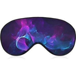 Lichtgewicht oogmasker met verstelbare riem, koel blauw en paars bedrukt, comfortabele slaapmaskers, lichtblokkerende ooglapjes, oogbedekking voor kantoor, dutje en reizen