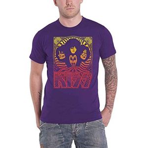 Kiss T Shirt Gradient Group Band Logo nieuw Officieel Mannen Purple