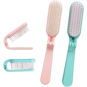 Xuxuejing 2 stuks opvouwbare haarborstel haarkam draagbare mini-massage haarborstel antistatische anti-knoop voor vrouwen en meisjes maat voor handtas (rood en groen)
