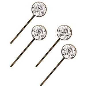 Dinosaurussen Twee Kleur Doodle Print Haar Clips Voor Vrouwen Meisjes, 4 Pack Haar Haarspeldjes Bobby Pins Haarspelden Accessoires Geschenken