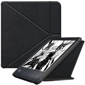 Magnetische opvouwbare slimme ebook-hoes geschikt for Kobo Libra 2 2021-hoes 7 inch standaardbehuizing (Color : Black)