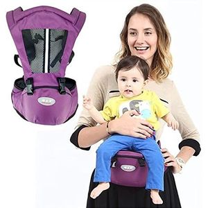 Baby Carrier Hip Seat Carrier Multifunctionele Voorkant Hip Seat Baby Taille Kruk Babystoel Met Ademend Mesh voor 3-36 Maanden Baby (Kleur: Paars)