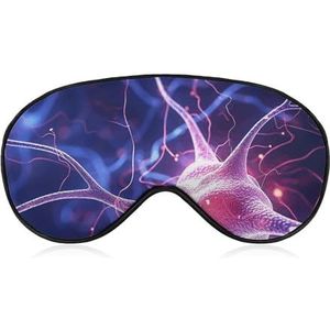 Comfortabel oogmasker voor slaap, blauwe zenuwcel bedrukt, lichtblokkerende oogbedekking met verstelbare riem, ooglapjes, blinddoek voor kantoor, dutje en reizen