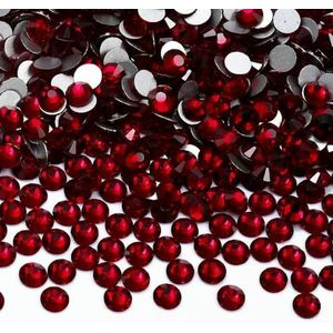 SS6-SS30 Rode Serie Non-Hotfix Strass Glitter Glas Flatback Kristal Strass Nail Art Edelstenen Voor Kleding Ambachten Decoratie-Donker Siam-SS20-1440 Stuks
