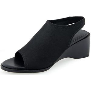 Aerosoles Nuri Wedge sandaal voor dames, Zwarte stof, 43 EU