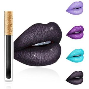 Edanta Kilshye Vloeibare lippenstift, mat, langhoudend, waterbestendig, lipgloss, sterk gepigmenteerde lippenstift, anti-ad lip make-up, zwart, 15 stuks, 1 stuk