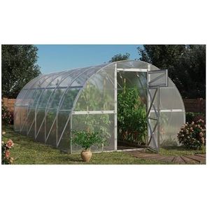 Robuuste broeikas tuinjager 3, verzinkt stalen frame, polycarbonaat 6 mm, tuinkas, plantenhuis, universeel tuinhuis, 4x3m, 2 deuren en 2 ramen