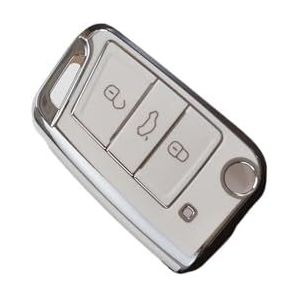 Autosleutel beschermhoes Zachte TPU Autosleutel Beschermhoes Shell Voor Polo Voor Octavia A7 Voor Kodiaq Seat Ateca Leon Voor Golf 7 MK7 VII Voor Fob Houder Sleutel Shell(1 UK)