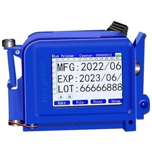 Draagbare draagbare inkjetprinter Mini-labelcoderingsmachine Productiedatum Barcode Kroonkurk LOGO Afdrukken Permanente inkt Afdrukken in meerdere formaten(Printer-HD Black Ink)