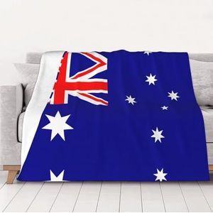 OKFSTY Wasbare dubbelzijdige dikke Australische vlag deken warme pluche dekens voor bank, sofa, bed 60 x 80 inch