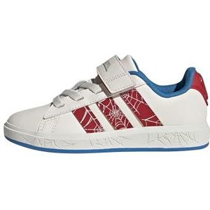 adidas uniseks-kind ADIDAS MARVEL SPIDER-MAN GRAND COURT SHOES KIDS, Cloud White/Pure Ruby/Bright Blue, 30 1/2 EU