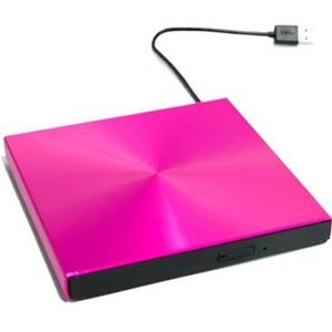 Omhulsel Van Aluminiumlegering USB3.0 Externe Dvd-brander Cd-speler Notebook Schijf Optisch Station Gebruiksvriendelijk(Pink)