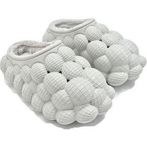 Memory Cotton Slippers voor Unisex Comfortabele zachte winterwarme pantoffels Antislip katoenen pantoffels met gevoerde outdoor pantoffels (Color : Grey, Size : 42-43/27CM)