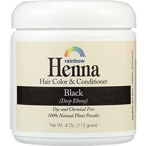 Rainbow Research Henna Hair Color & Conditioner Black (Deep Ebony) 4 oz