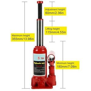 2/5/10 Ton Hydraulische Fleskrik Auto Hydraulische Krik Gelaste Hydraulische Auto Fleskrik for Auto Pick-up Truck RV Reparatie(5 Ton)
