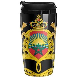 Wapen van Marokkaanse Koffiekopjes Met Deksels Dubbelwandige Plastic Reizen Koffie Mok Verwijderbare Drankjes Tumbler 250ml