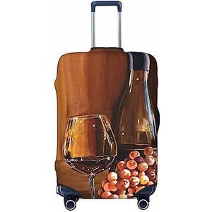 EVANEM Reizen Bagage Cover Dubbelzijdige Koffer Cover Voor Man Vrouw Rode Wijn Fles Glas Wasbare Koffer Protector Bagage Protector Voor Reizen Volwassen, Zwart, Medium