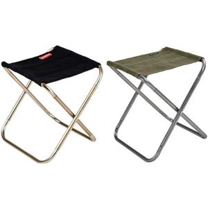 YXINAER Campingkruk, lichtgewicht outdoor campingstoel, aluminium opvouwbare viskruk, inklapbare campingstoelen, wandelkruk (zwart en groen)