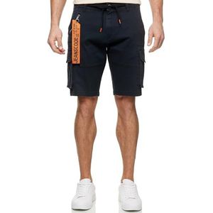 Indicode Heren INArnold Cargo Shorts | Korte broek met 6 zakken en trekkoord Black M