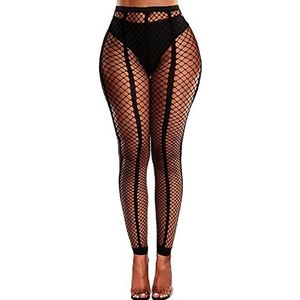 DRESHOW Hoge Taille Panty Visnet Kousen Dij Hoge Kousen Pantyhose voor Vrouwen