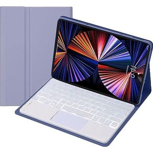 HEUCYL Keyboard Case for Lenovo Tab P12 12,7 inch TB370FU 2023 Releasetablet, Afneembaar Draadloos Bluetooth 7 Kleuren Backlit Touchpad Toetsenbord, Ultradun En Lichtgewicht Smartcase,Purper