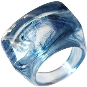 Acryl decoratieve dikke ring voor vrouwen en mannen, vingergewricht accessoire, Synthetische Vezel
