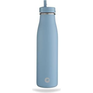 onegreenbottle Evolution roestvrij staal, BPA/BPS-vrij, geïsoleerde lekvrije waterfles met rietjesdeksel, 500 ml warme en koude dranken - Ocean Blue…