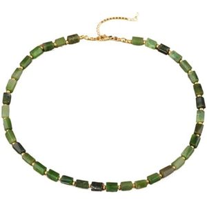 Natural Stones Lariat Chokers Necklace Women Citrine Beaded Necklace Teengirl Birthday Jewelry Gifts (Color : Green Jade)