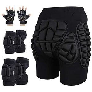 Beschermende Gevoerde Shorts 3D-bescherming Hip Butt Eva Gewatteerde Korte Broek Impactbroek Heupbescherming For Heren Dames Beschermende Unisex Protector Pad (Color : C1, Size : XL)