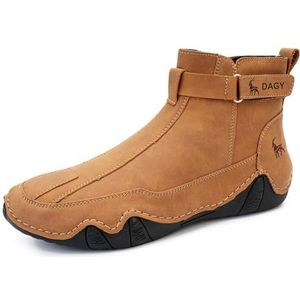 Men's Suede Desert Chukka Boots Fashion Casual Round Toe Platform Deck Boots Fashion Comfort Work Boots (Color : Yellow, Size : EU 43)