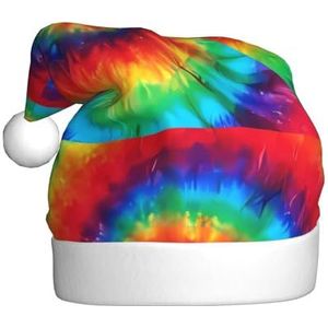 MYGANN Tie Dye Regenboog Unisex Kerst Hoed Voor Thema Party Kerst Nieuwjaar Decoratie Kostuum Accessoire