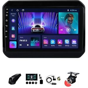 BOJONTN 22,9 cm (9 inch) Android 12 Autoradio 2 DIN voor Suzuki Ignis 2016-2020 met achteruitrijcamera, stuurwielbediening, Bluetooth, GPS, Navi CarPlay, draadloos (grootte: S400 4 64G)