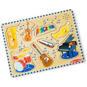 Melissa & Doug Geluidspuzzel - Muziekinstrumenten | Puzzels | Houten speelgoed | 2+ | Cadeau voor jongens en meisjes