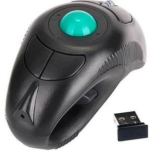 Hanabitx Air 2.4G Draadloze Trackball Muis, Optisch, USB, Draagbaar, Ergonomisch, Zwart, Voor Laptop en Desktop