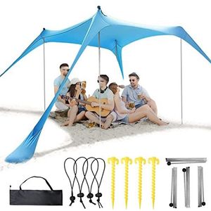 Telescopische tarpstokken - Lycra strandluifel - Tarpstokken Tentstokken, luifelstokken voor kamperen, aluminium stokken voor strand, kamperen, vissen Komsoup