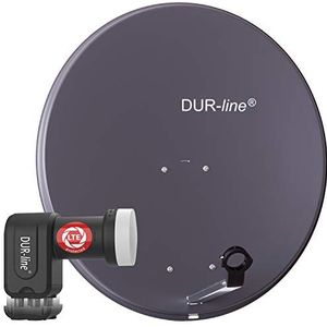 DUR-line MDA 80 Antraciet - Digiatale 4 deelnemers satellietschotel, compleet systeem met Ultra Quad - LNB [Camping, Astra 19,2°, DVB-S/S2, Full HD, 4K, 3D]