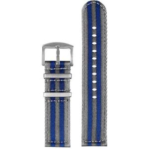 KemEng 20/22mm Nylon Horlogeband Sport Vervanging Band Armband, Blauw Grijs Type 1, 22mm, 22mm, Nylon