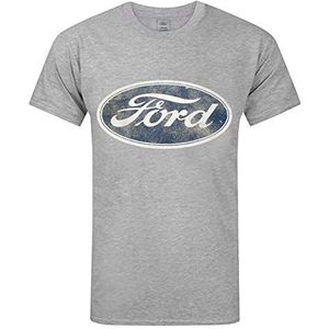 Ford Logo T-shirt Grijze auto cadeau voor mannen Distressed Vintage volwassenen