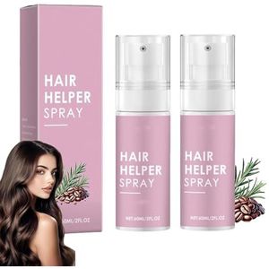 Hair Helper Spray Haargroeiserum, natuurlijke reparatie van dunner wordend haar, haarbehandeling voor dikker haar, olie voor droog, beschadigd haar, haargroeispray, haargroeiversterkend (2 stuks)