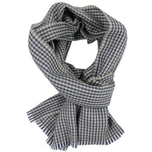 Rotfuchs® Herensjaal dames sjaal met pied-de-poule patroon sjaal in blauw grijs, grijs/blauw, 190 x 55 cm