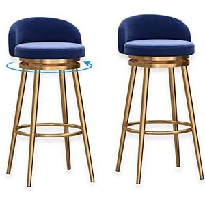 AADDFDD Barkrukken Bar Stoelen Draaibare Barkrukken Set van 2 Verstelbare Teller Hoogte Kruk Stoelen Gestoffeerde Moderne Barkrukken met Goud Metalen Frame voor Eetkamer/Thuis Bar/Keuken